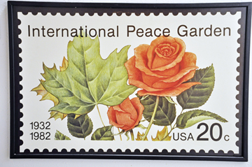 poster of the International Peace Garden postal stamp